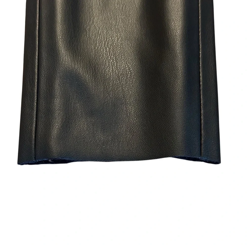 ZARA Side Zip‎ High Waist Faux Leather Ankle Length Leggings Women’s SZ XS Black